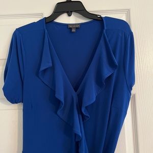 Blue wrap dress - just above knee